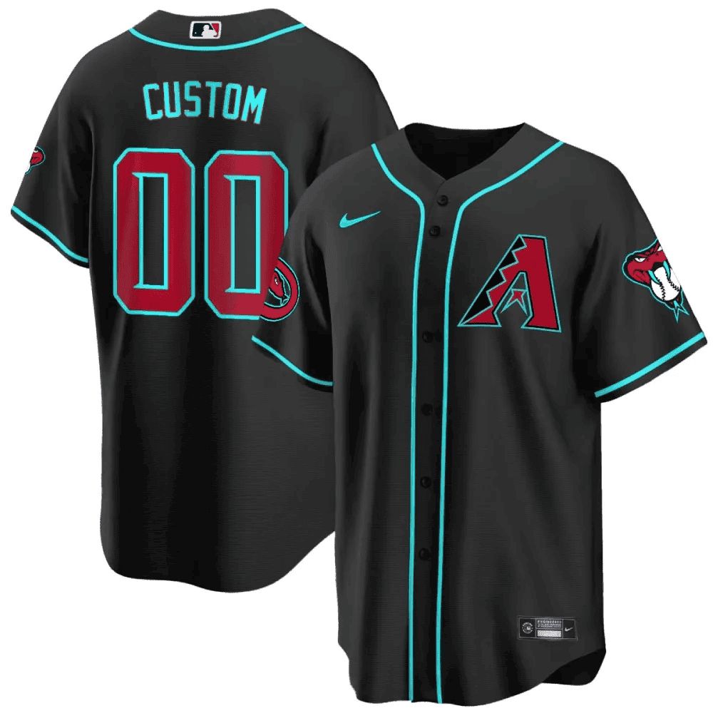 Men Arizona Diamondback Black Nike 2024 Cool Base Custom MLB Jersey->customized mlb jersey->Custom Jersey